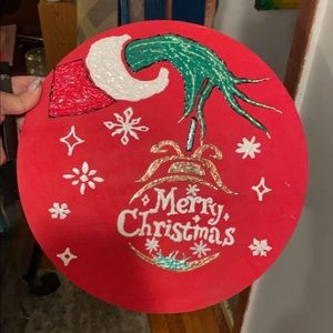 The grinch Christmas decor handpainted homemade